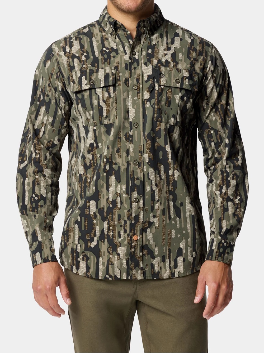 Duck Camp Long Sleeve Lightweight Hunting Shirt in Woodland Camo